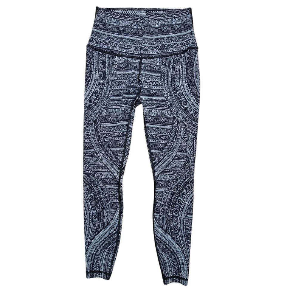 Lululemon Wunder Under High Rise Nulux Entwined Leggings Womens Size 8 Black